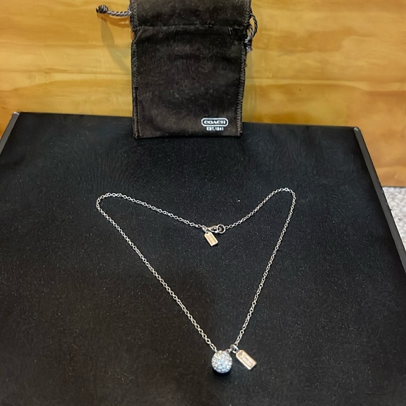 Coach Rhinestone Ball Necklace & Jewelry Pouch - Picture 2 of 7